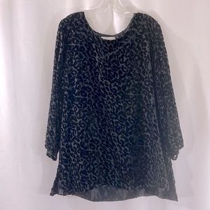 EUC BLOOMINGDALES Rayon and Silk animal print burnout velvet tunic top